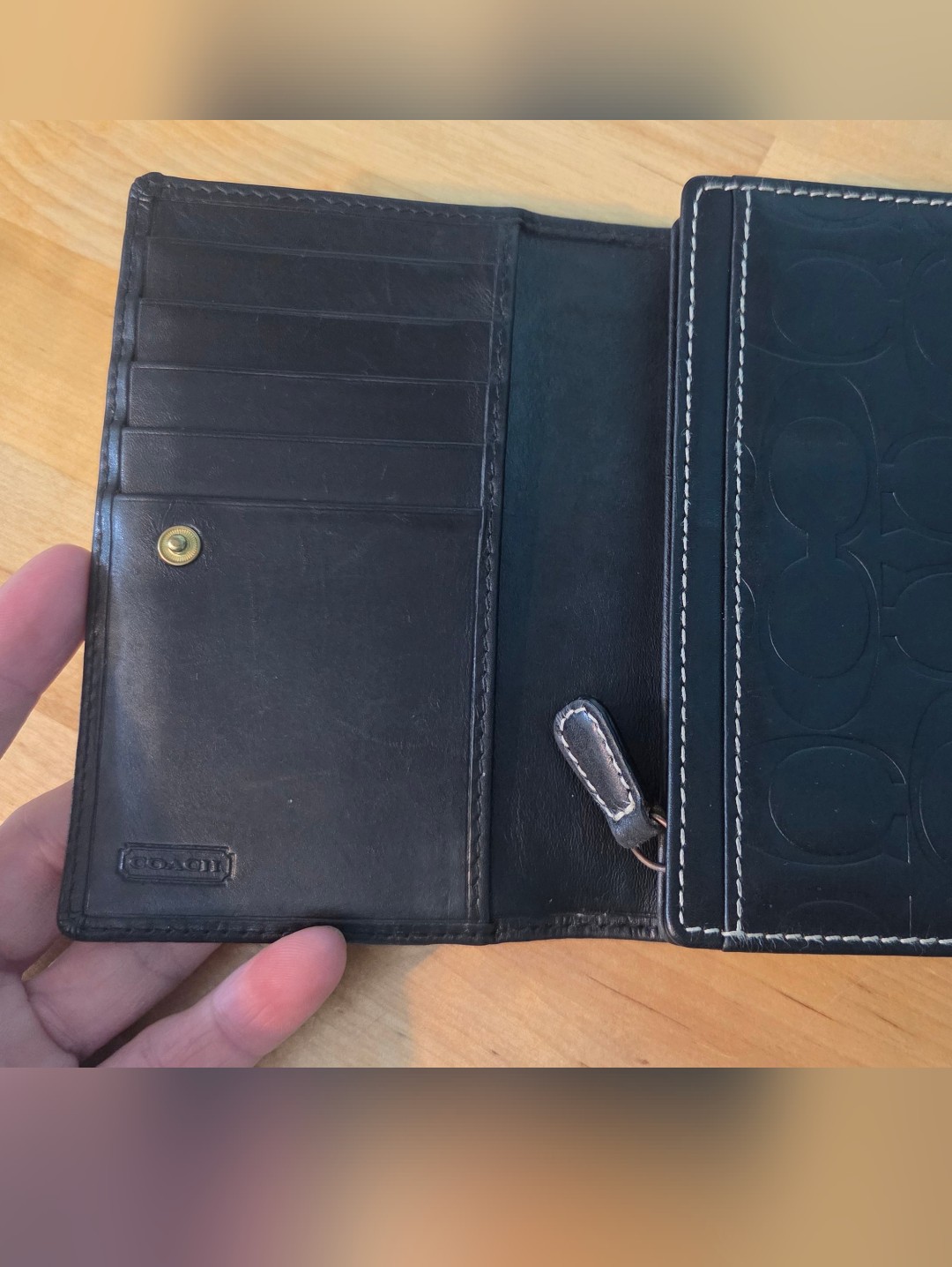 Coach Vintage Black Embossed Leather Wallet Authentic Coach Wallet